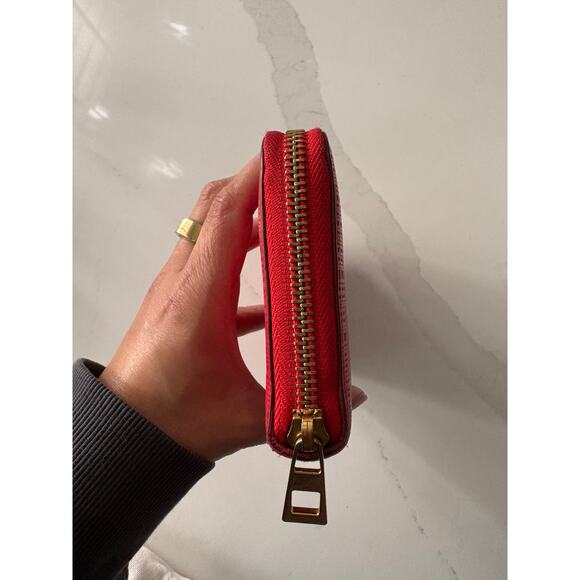 Loewe Red Embossed Leather Zip Anagram Long Wallet - Picture 6 of 7